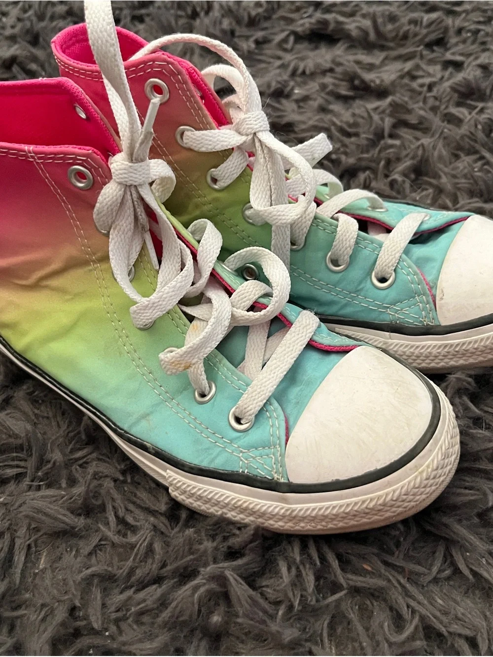 Converse High Top Sneakers - Pink Yellow Blue Ombre